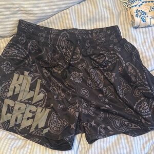 Kill Crew Black Athletic Paisley Shorts